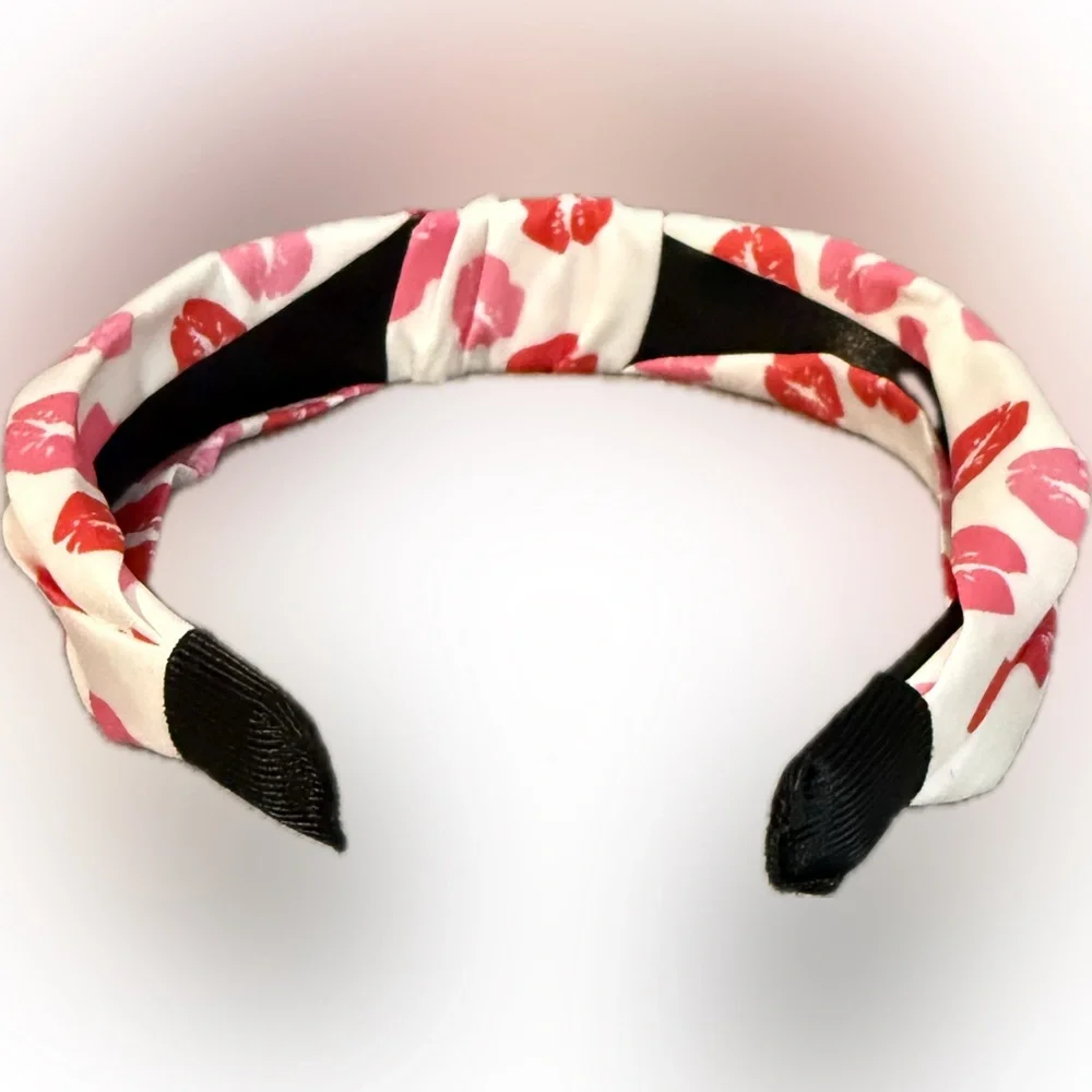 💋Stylish Red and Pink Lip Print Headband/NIP💋